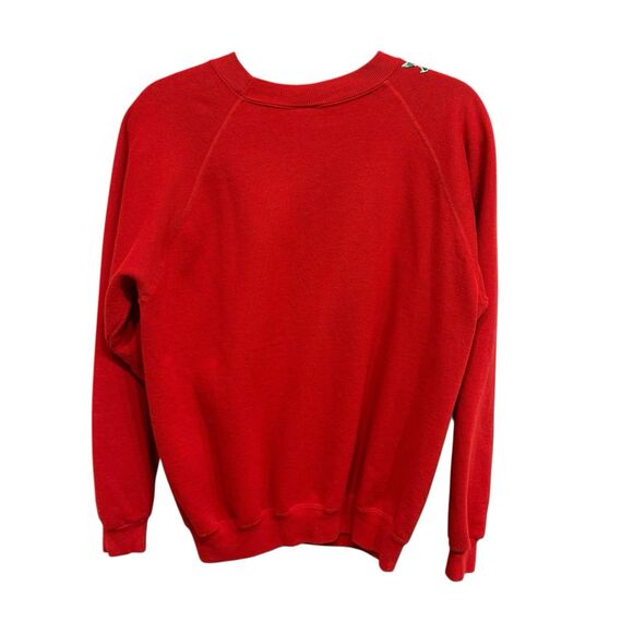 Vintage Hanes Large Holiday Poinsettia Design Christmas Grandma Sweatshirt - Picture 2 of 11